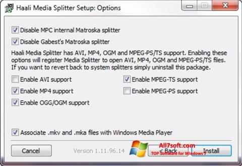 截图 Haali Media Splitter Windows 7