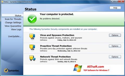 截图 Symantec Endpoint Protection Windows 7