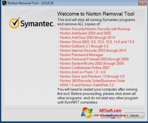 截图 Norton Removal Tool Windows 7