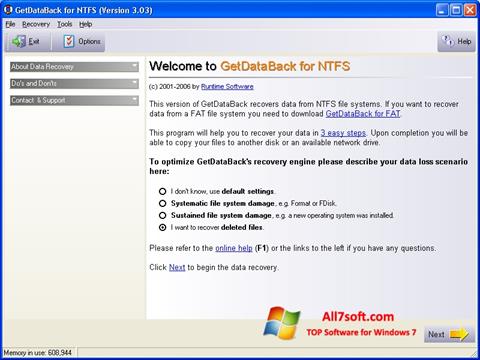 截图 GetDataBack Windows 7