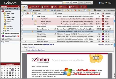截图 Zimbra Desktop Windows 7