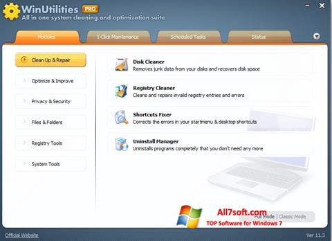 截图 WinUtilities Memory Optimizer Windows 7