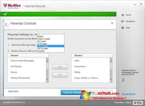 截图 McAfee Internet Security Windows 7