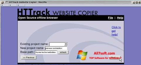 截图 HTTrack Website Copier Windows 7