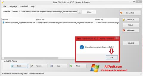 截图 Free File Unlocker Windows 7