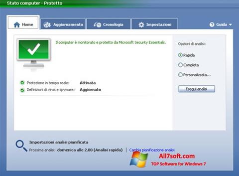 截图 Microsoft Security Essentials Windows 7
