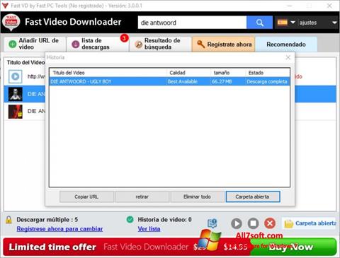 截图 Fast Video Downloader Windows 7