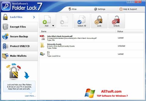 截图 Folder Lock Windows 7