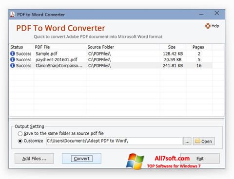 截图 PDF to Word Converter Windows 7