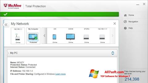 截图 McAfee Total Protection Windows 7