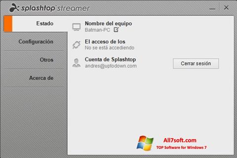 截图 Splashtop Streamer Windows 7