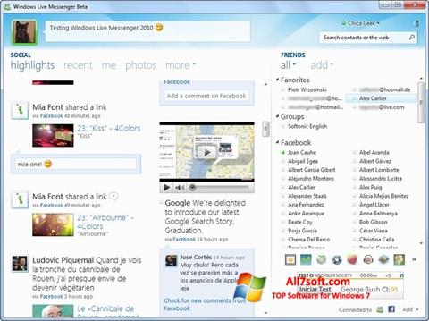 截图 Windows Live Messenger Windows 7