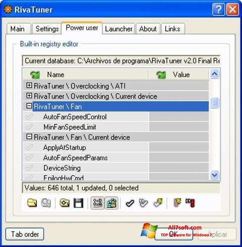 截图 RivaTuner Windows 7