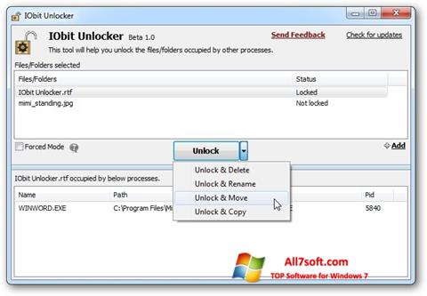 截图 IObit Unlocker Windows 7