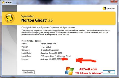 截图 Norton Ghost Windows 7