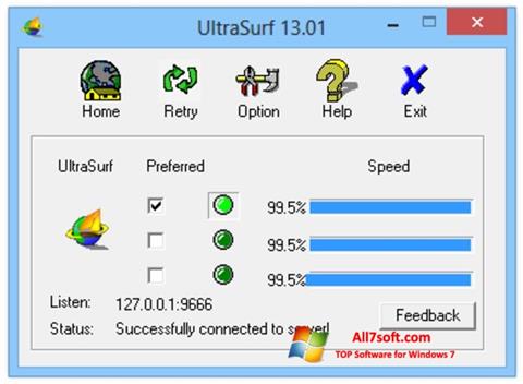 截图 UltraSurf Windows 7