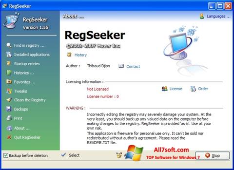 截图 RegSeeker Windows 7