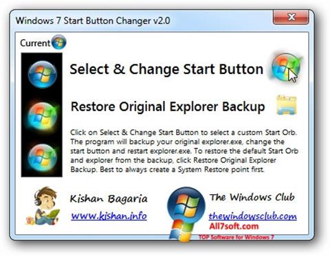 截图 Windows 7 Start Button Changer Windows 7