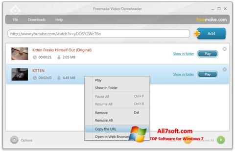 截图 Freemake Video Downloader Windows 7